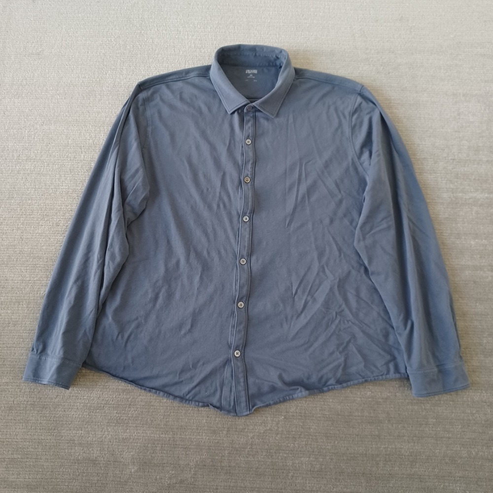 Orchard‎ & Broome Shirt Mens 2XL Blue Pima Cotton Button Up Stretch Lightweight